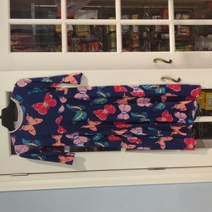 Long sleeve girls butterfly pattern dress
